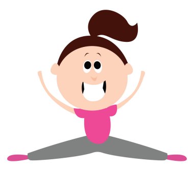 Bölünen kadın, resimleme, beyaz arkaplan üzerinde vektör.