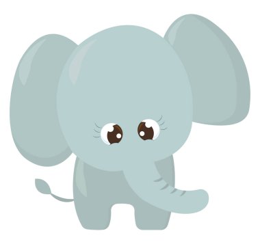 Küçük fil, illüstrasyon, beyaz arka plan üzerinde vektör.