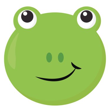 Sevimli kurbağa, illüstrasyon, beyaz arka plan vektör.