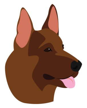 Alman çoban köpeği, illüstrasyon, beyaz arka planda vektör.