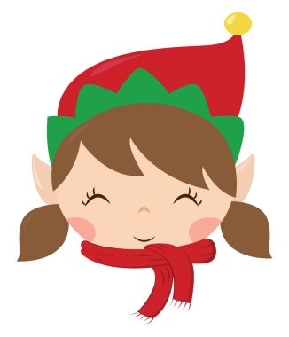 Elf kızı, illüstrasyon, beyaz arkaplanda vektör.