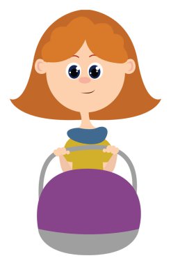 Bebek arabası, illüstrasyon, beyaz arka planda vektör.