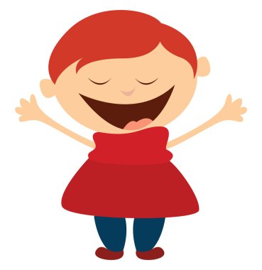 Mutlu çocuk, illüstrasyon, beyaz arka plan vektörü.