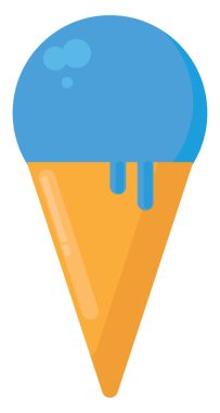 Mavi dondurma, illüstrasyon, beyaz arkaplanda vektör.