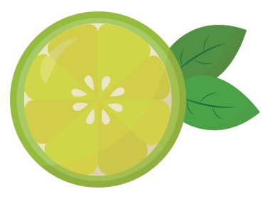 Yeşil kireç, illüstrasyon, beyaz arkaplan vektörü.