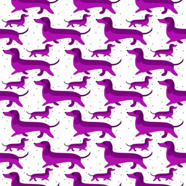 Köpek deseni, illüstrasyon, beyaz arkaplan üzerindeki vektör.