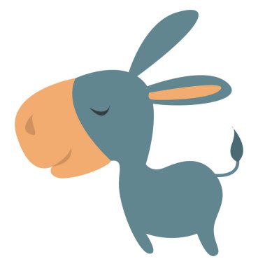 Küçük eşek, illüstrasyon, beyaz arkaplanda vektör.