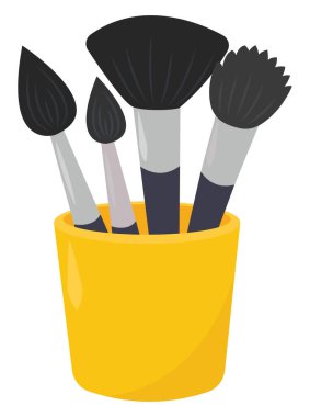 Makyaj fırçaları, illüstrasyon, beyaz arkaplan üzerindeki vektör.