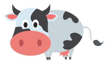 Süt ineği, illüstrasyon, beyaz arkaplan vektörü.