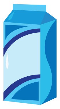 Tetra paketinde süt, illüstrasyon, beyaz arka planda vektör.