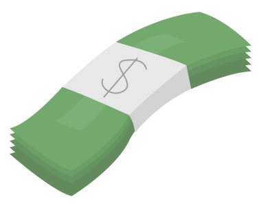 Dolar parası, illüstrasyon, beyaz arkaplan üzerindeki vektör.