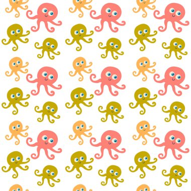 Ahtapot deseni, illüstrasyon, beyaz arkaplan üzerindeki vektör.