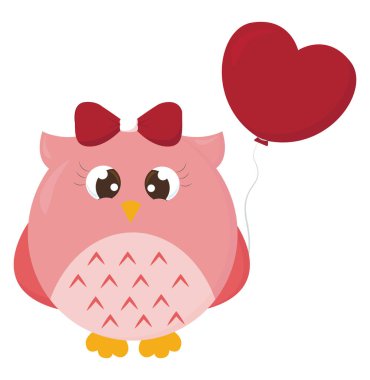 Aşık baykuş, illüstrasyon, beyaz arka planda vektör.