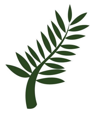 Palmiye dalı, illüstrasyon, beyaz arkaplan vektörü.