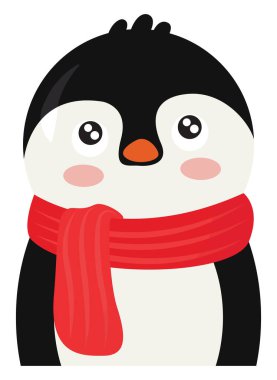 Üzgün penguen, illüstrasyon, beyaz arka plan vektör.