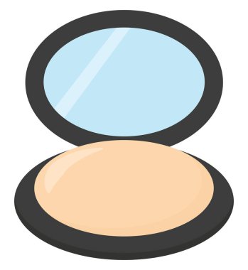 Aynalı toz, illüstrasyon, beyaz arkaplanda vektör.