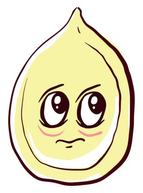 Üzgün balkabağı tohumu, illüstrasyon, beyaz arkaplanda vektör.