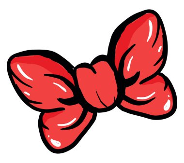 Kırmızı yay, illüstrasyon, beyaz arka plan üzerinde vektör.