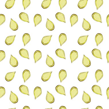 Kabak tohumu deseni, illüstrasyon, beyaz arkaplan üzerindeki vektör.