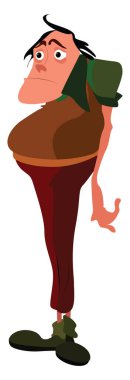 Üzgün adam, illüstrasyon, beyaz arkaplanda vektör.