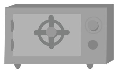 Gri kasa, illüstrasyon, beyaz arkaplan vektörü.