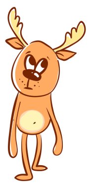 Üzgün geyik, illüstrasyon, beyaz arka plan vektör.