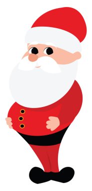 Şirin Noel Baba, illüstrasyon, beyaz arka planda vektör..