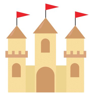 Kumdan kale, illüstrasyon, beyaz arkaplanda vektör.