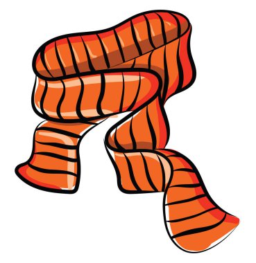 Turuncu eşarp, illüstrasyon, beyaz arkaplanda vektör.