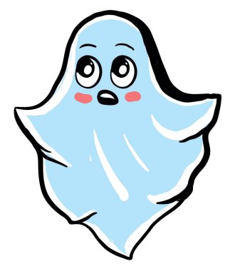 Korkmuş hayalet, illüstrasyon, beyaz arka plan vektör.