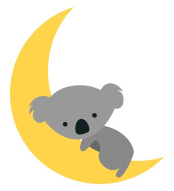 Uyuyan koala, illüstrasyon, beyaz arkaplanda vektör.