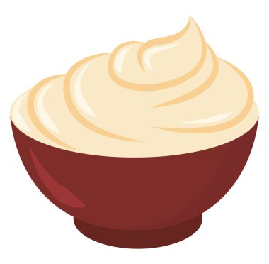 Ekşi krema, illüstrasyon, beyaz arkaplanda vektör.