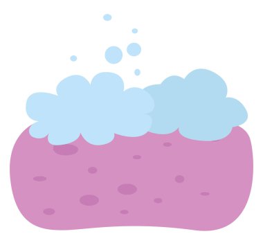 Pembe sünger, illüstrasyon, beyaz arkaplanda vektör.