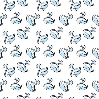 Kuğu deseni, illüstrasyon, beyaz arkaplan üzerindeki vektör.