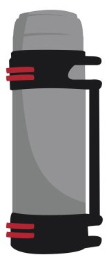 Gri termos, illüstrasyon, beyaz arkaplanda vektör.