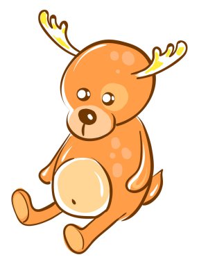 Geyik oyuncağı, illüstrasyon, beyaz arkaplanda vektör.