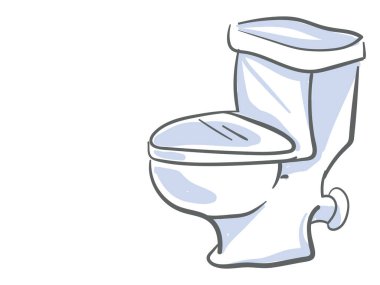 Tuvalet çizimi, illüstrasyon, beyaz arkaplan üzerindeki vektör.