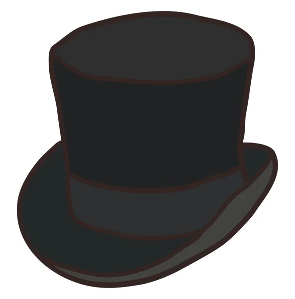 Cappello Cilindro Nero Illustrazione Vettore Sfondo Bianco — Vettoriale Stock