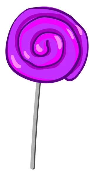 Paarse Lollipop Illustratie Vector Witte Achtergrond — Stockvector
