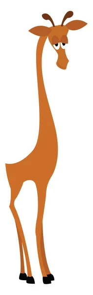 Lange Giraf Illustratie Vector Witte Achtergrond — Stockvector