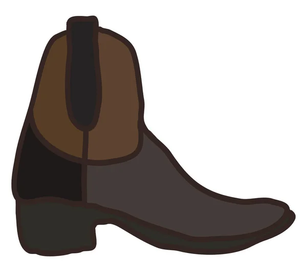 Brown Boot Ilustrace Vektor Bílém Pozadí — Stockový vektor