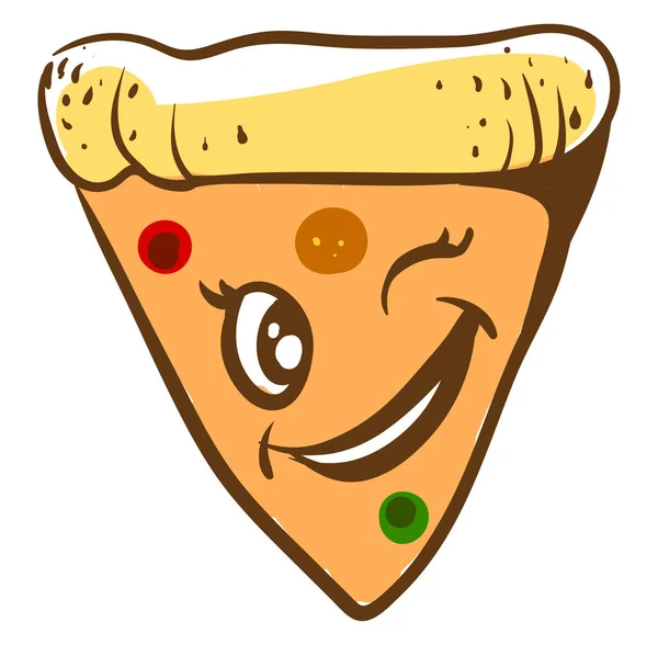 Pezzo Pizza Illustrazione Vettore Sfondo Bianco — Vettoriale Stock