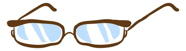 木製の眼鏡 イラスト 白い背景のベクトル — ストックベクタ