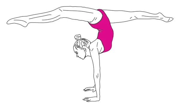 Mujer Haciendo Yoga Ilustración Vector Sobre Fondo Blanco — Archivo Imágenes Vectoriales