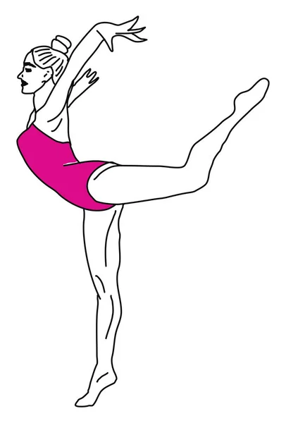 Chica Del Yoga Ilustración Vector Sobre Fondo Blanco — Archivo Imágenes Vectoriales