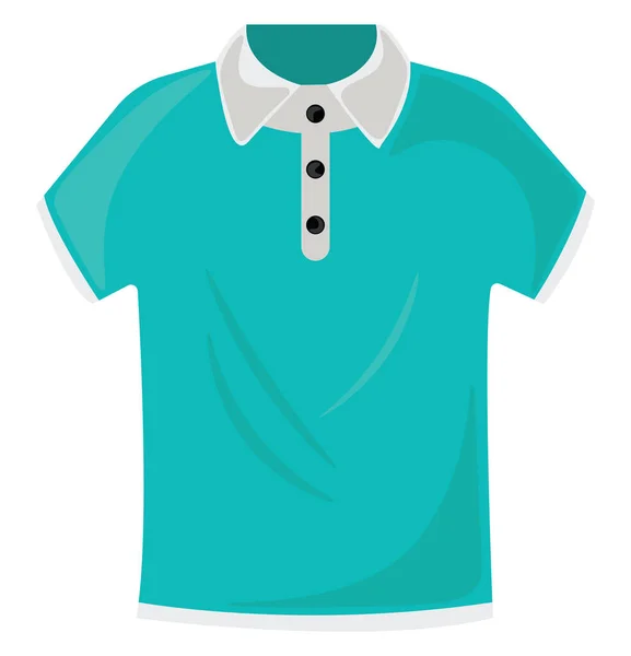 Blauw Shirt Illustratie Vector Witte Achtergrond — Stockvector