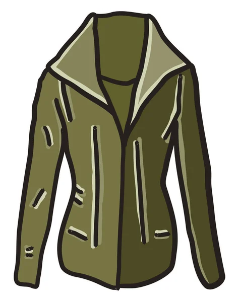 Veste Verte Illustration Vecteur Sur Fond Blanc — Image vectorielle