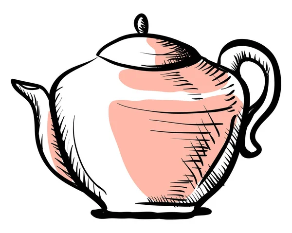 Pink Tea Pot Illustration Vector White Background — Stock Vector