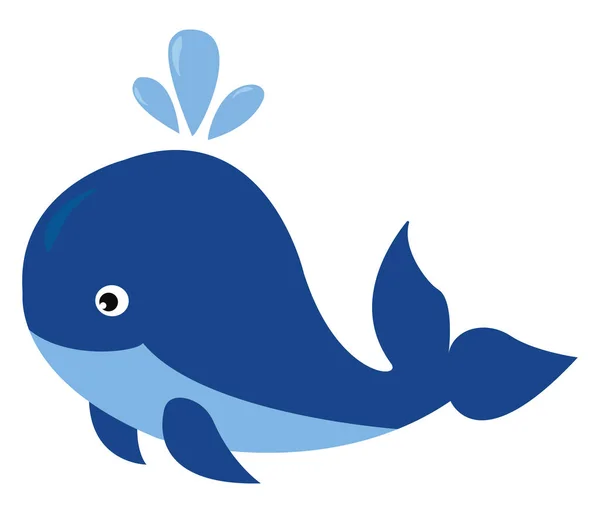 Kleiner Blauer Wal Illustration Vektor Auf Weißem Hintergrund — Stockvektor