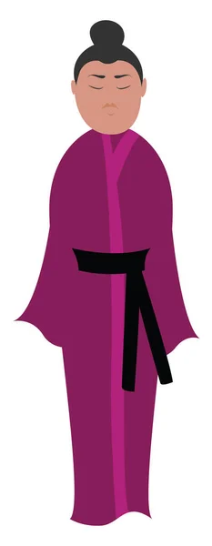 紫色の着物 イラスト 白い背景のベクトル — ストックベクタ